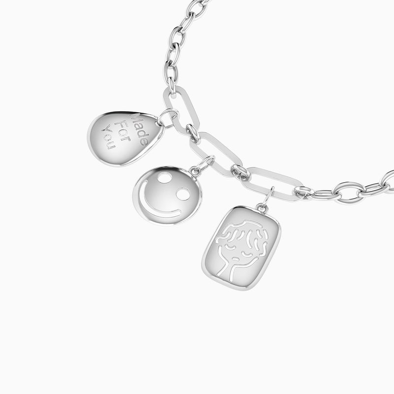 Waves by L'azurde Charms Bracelet In Silver - Image 4